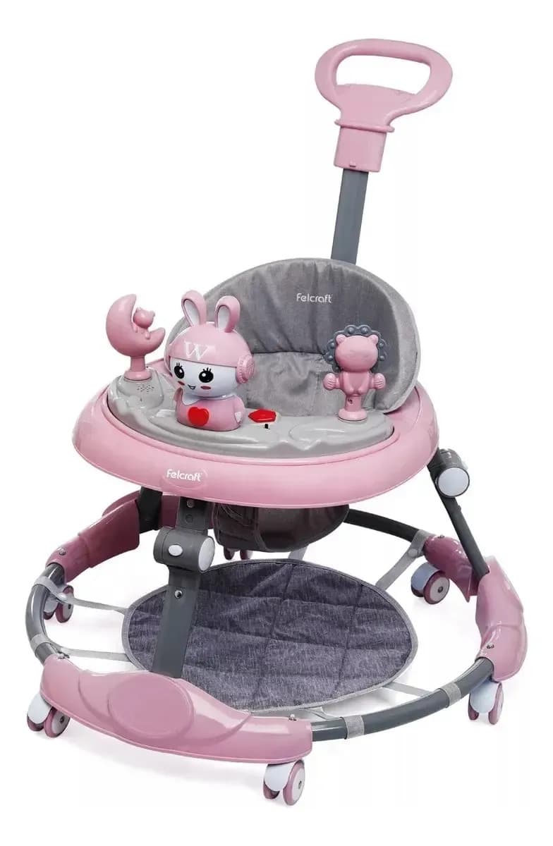 Andador Bebe Felcraft Con Manija De Empuje - Iaruchis Bebe Color Rosa