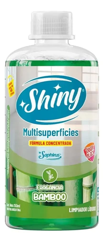 Limpiador Piso Saphirus Shiny Concentrado Rinde 40 Litros Bamboo