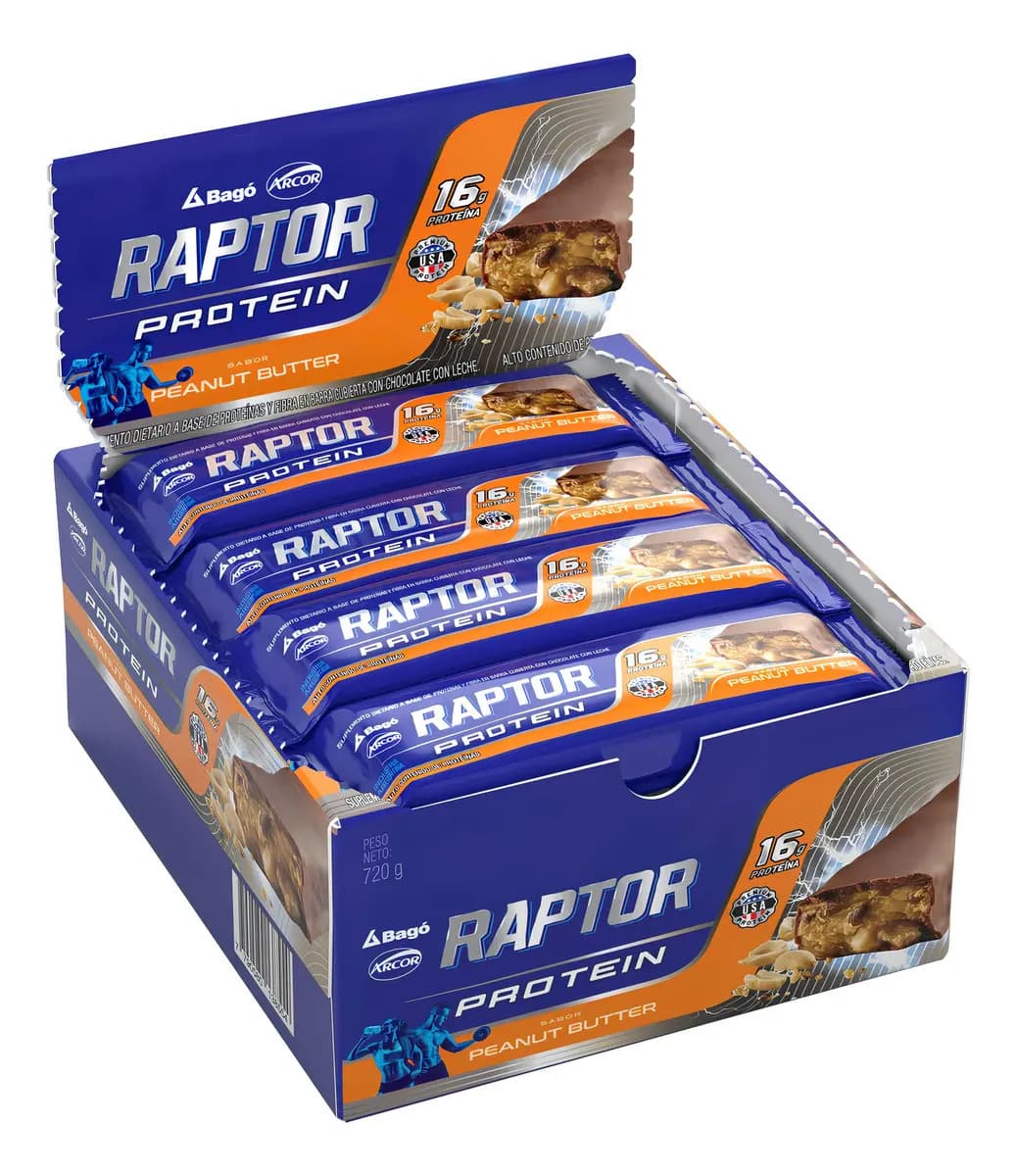 Barra Proteica Raptor - Peanut Butter 16 unidades