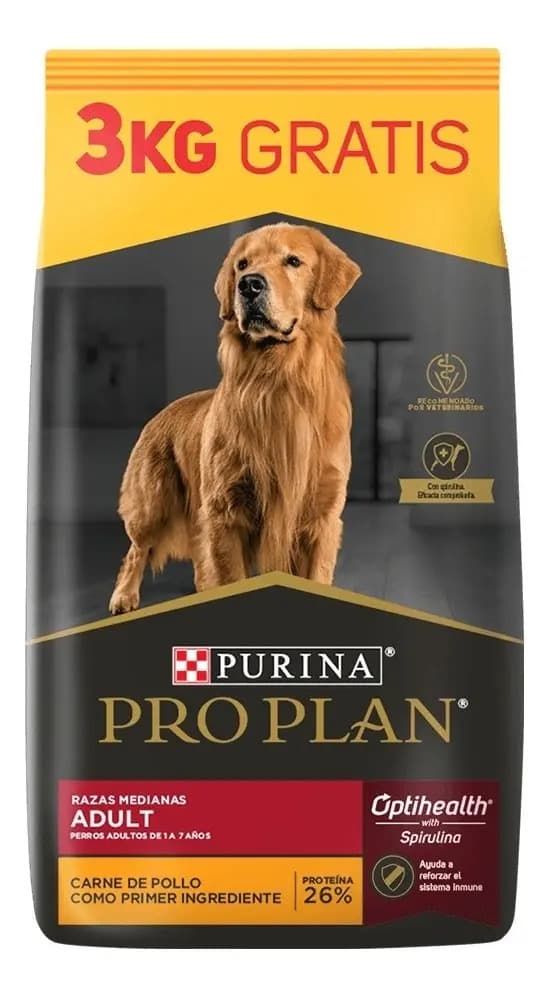 Alimento Pro Plan OptiHealth Pro Plan para perro adulto de raza mediana sabor pollo y arroz de 18 kg