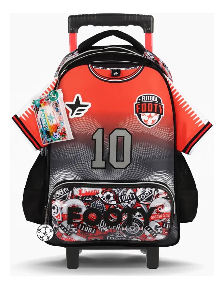 Mochila Footy Camiseta Futbol Carro Con Lapiceras De Gel Rojo Dream Team