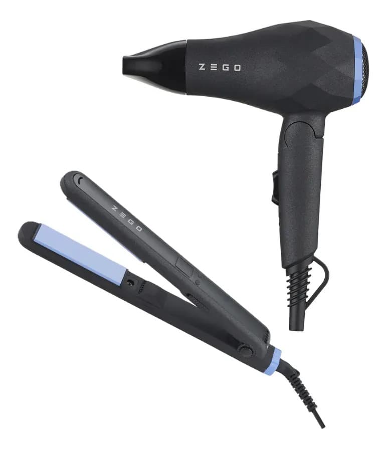 Kit Viaje Peluqueria Zego Planchita Pelo + Secador De Pelo