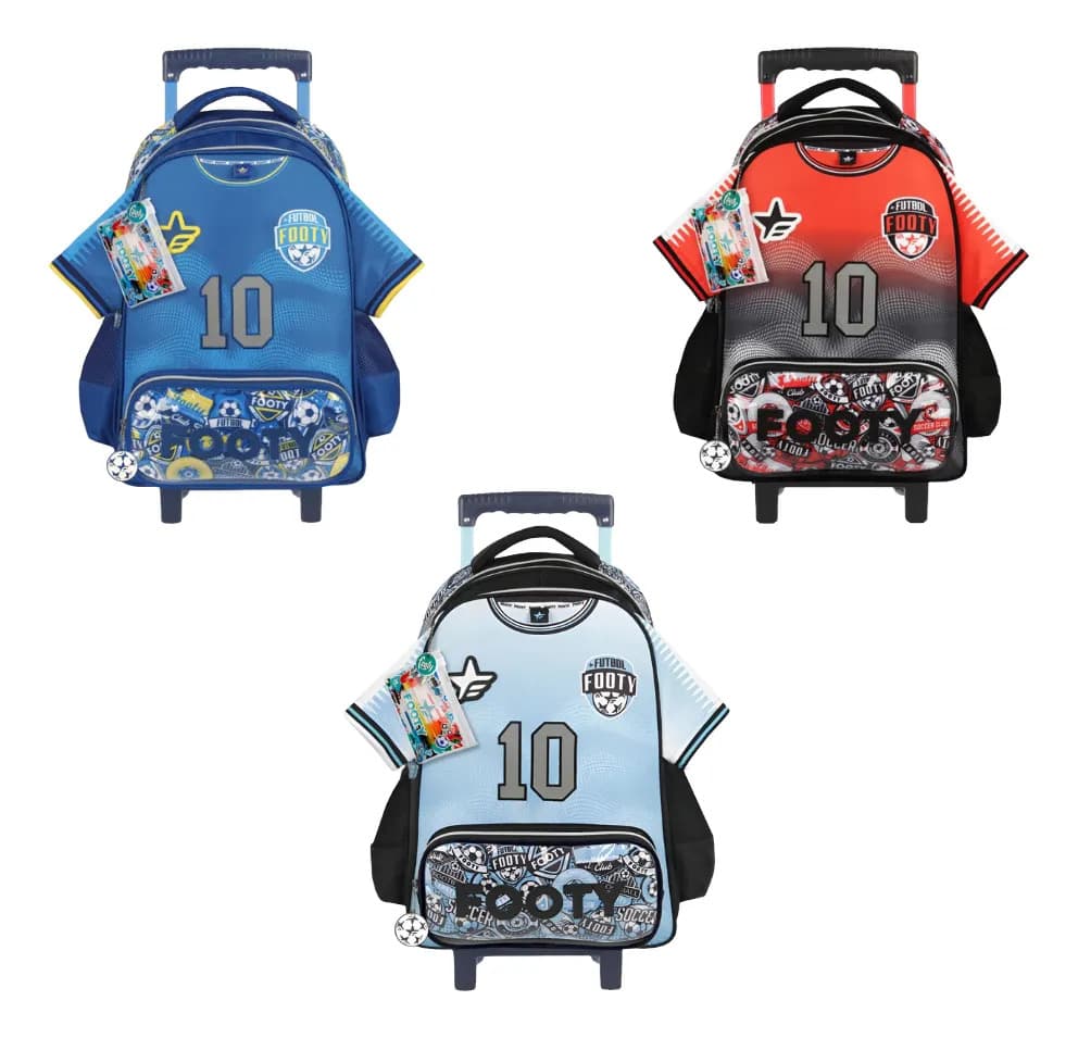 Mochila Footy Camiseta Futbol Carro Con Lapiceras De Gel Azul Dream Team
