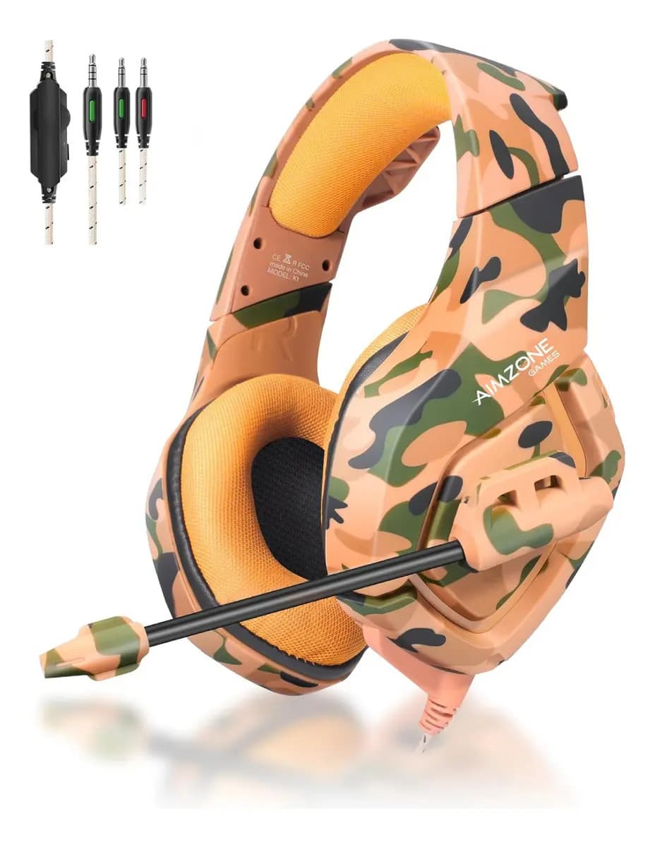 Headset Gamer Aimzone Amarillo Camuflado Az706