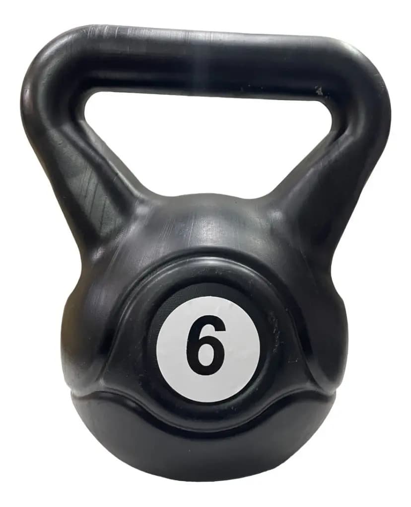 Pesa Rusa 6 Kg Pvc Mancuerna Kettlebell Pesa Rusa Funcional Color Negro