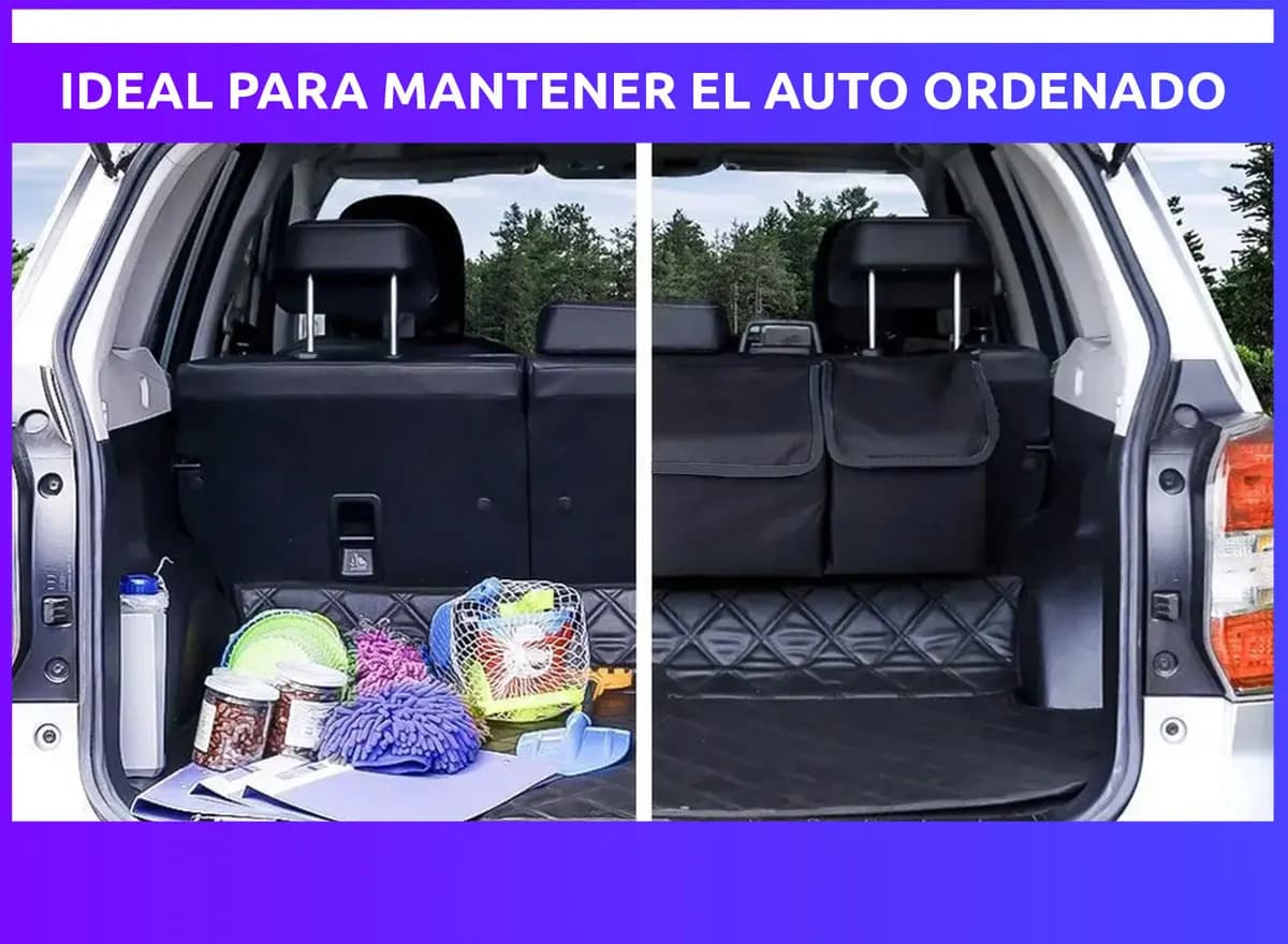 Organizador Auto Asiento Trasero Baul Bolso Multifunción Color Negro