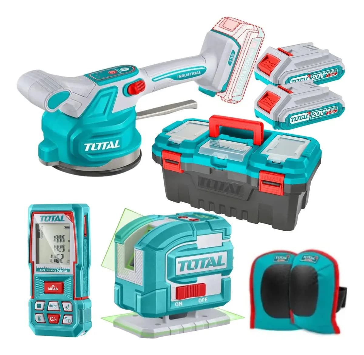 Kit Total Vibradora Ceramica Nivel Láser Metro Laser 20v