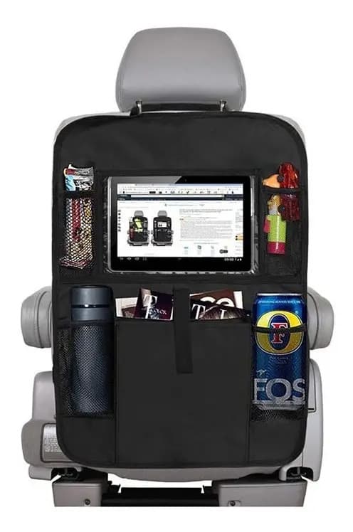 Organizador Auto Asiento Porta Tablet iPad Celular Botella