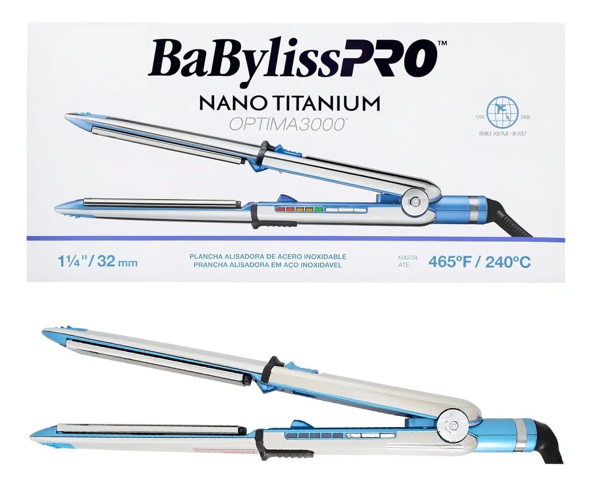Planchita Pelo Babyliss Alisado Óptima 3000 Color Plateado