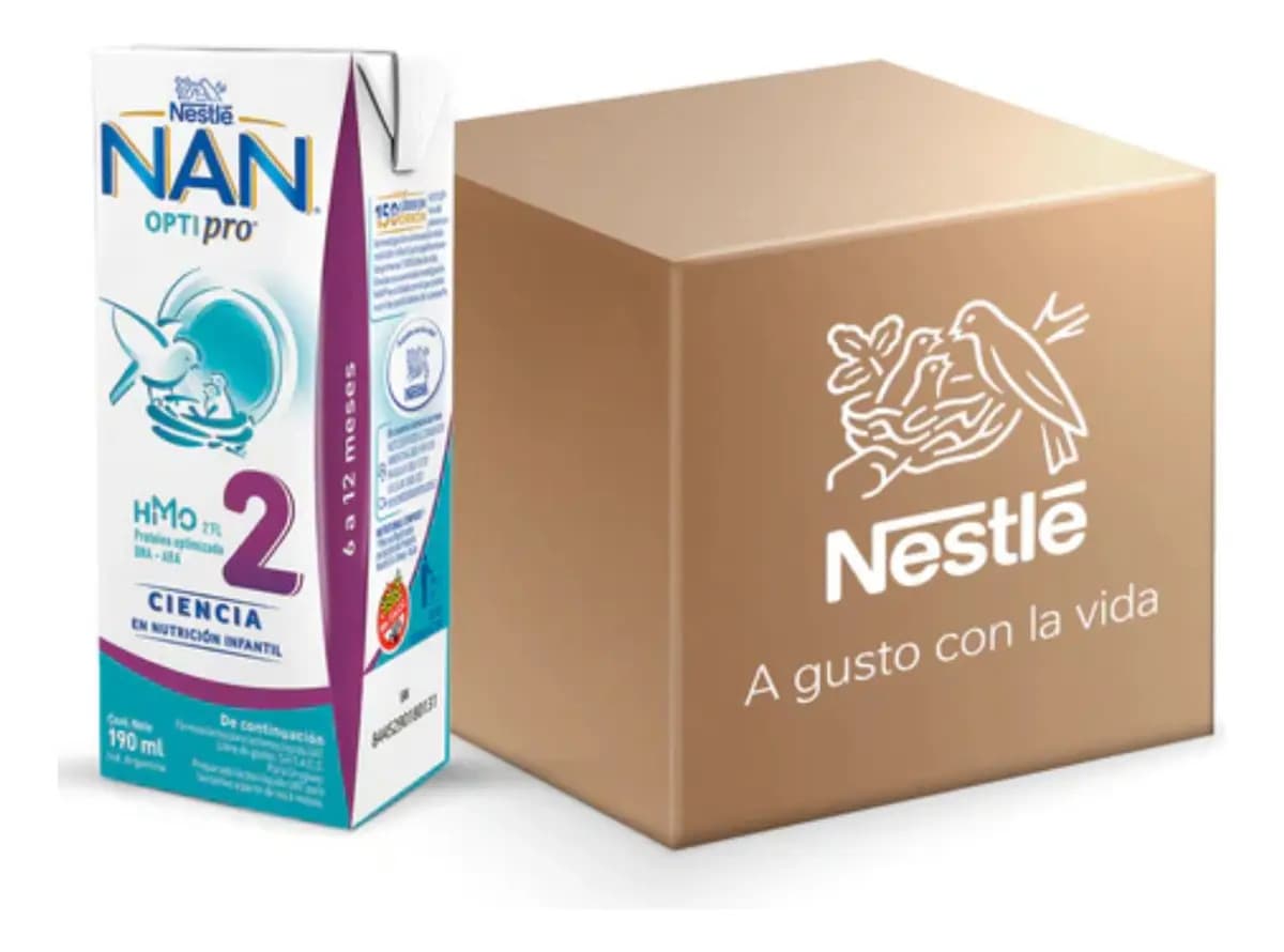 Combo X24 Nan Optipro 2 Brick Leche Infantil 190 Ml. Sabor Sin Sabor