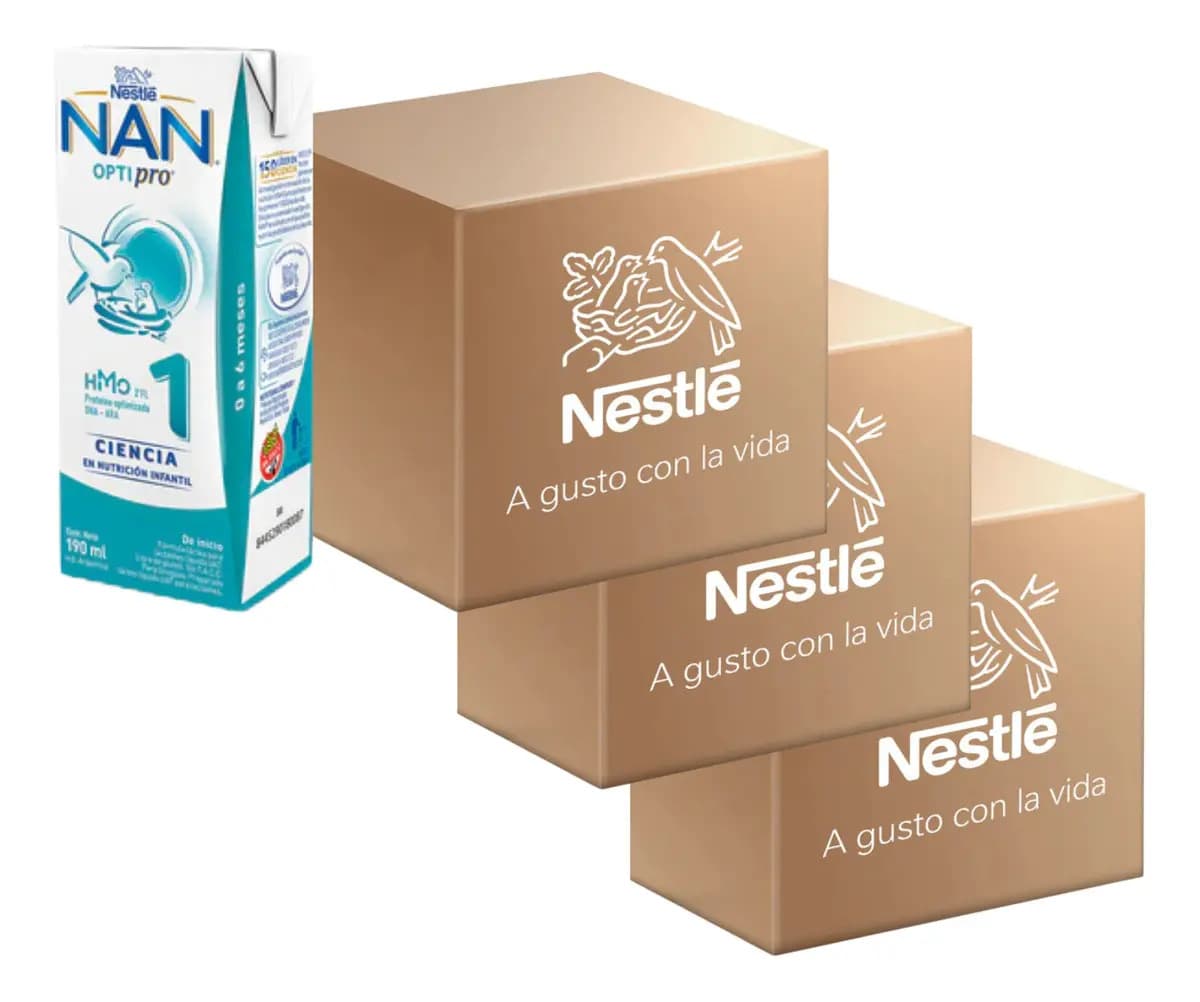Pack 72 Nan Optipro 1 brick leche infantil 190 mL