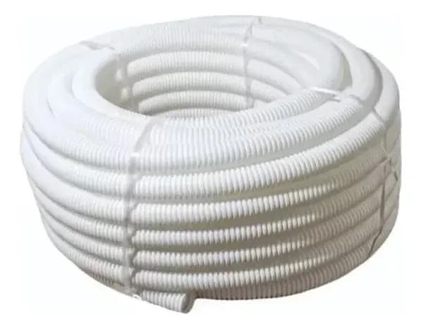 Caño Pvc Corrugado 5/8 Blanco Flexible X Metro
