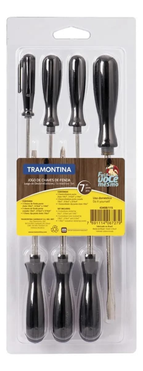 Juego Destornilladores Tramontina 7 Pzs Acero Polipropileno