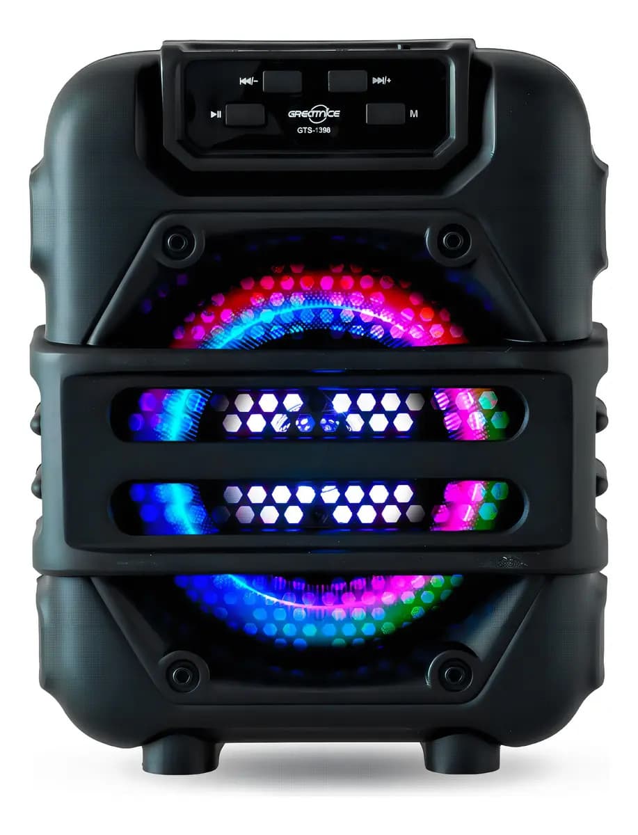 Parlante Portatil Bluetooth Retroiluminado Negro