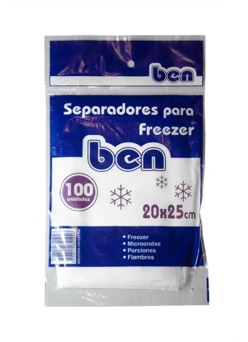 500 Separadores Para Freezer 20x25cm Lámina Alimentos